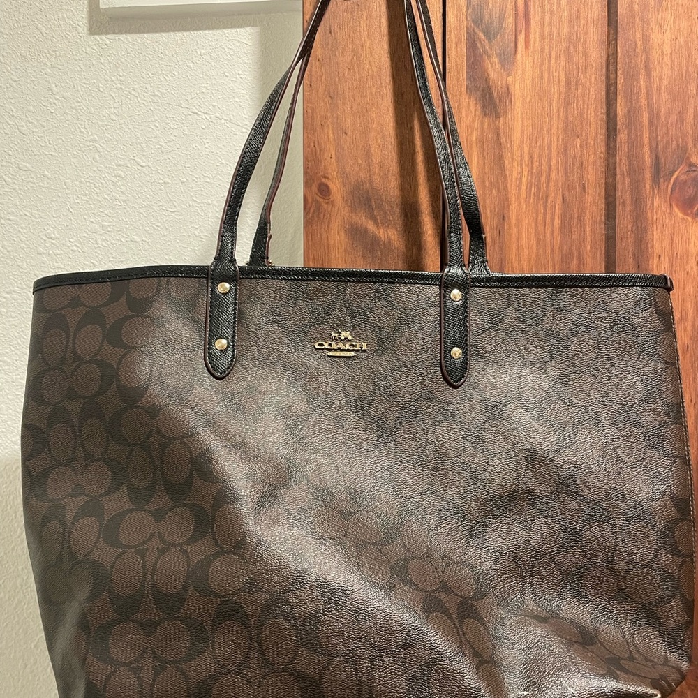 Coach Dark Brown Signature Tote